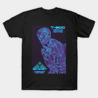 Terminator T-800 skynet 80s neon Slim T-Shirt